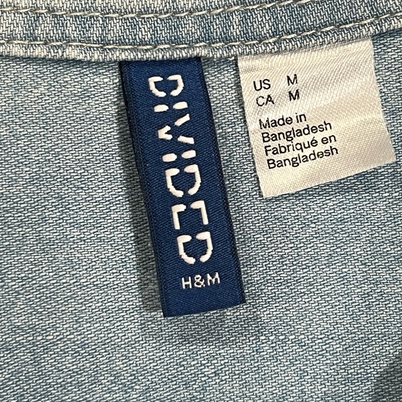 H&M Men's Light Blue Denim Shirt - Picture 3 of 7